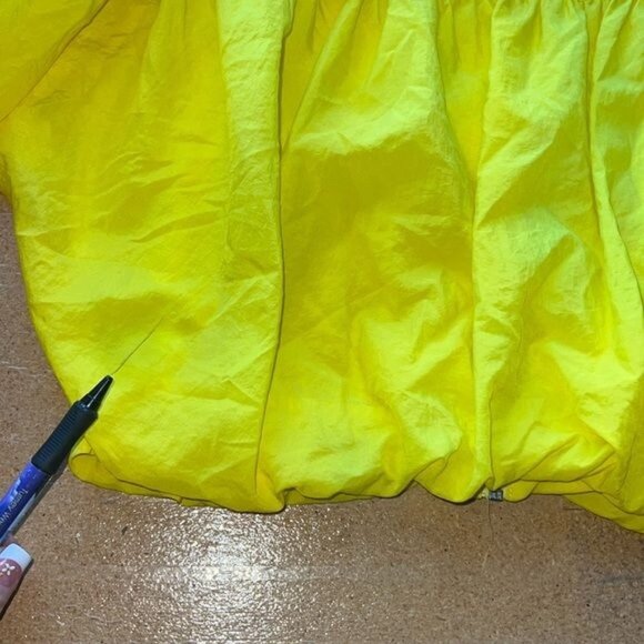 Free People Womens Yellow Nylon Windbreaker Jacket Lightweight Full Zip XS - Picture 6 of 8